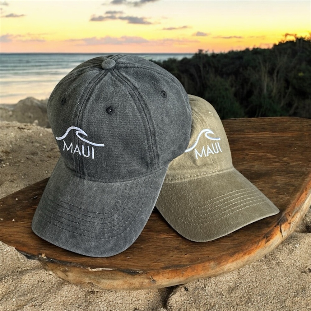 Maui Wave Embroidered Caps